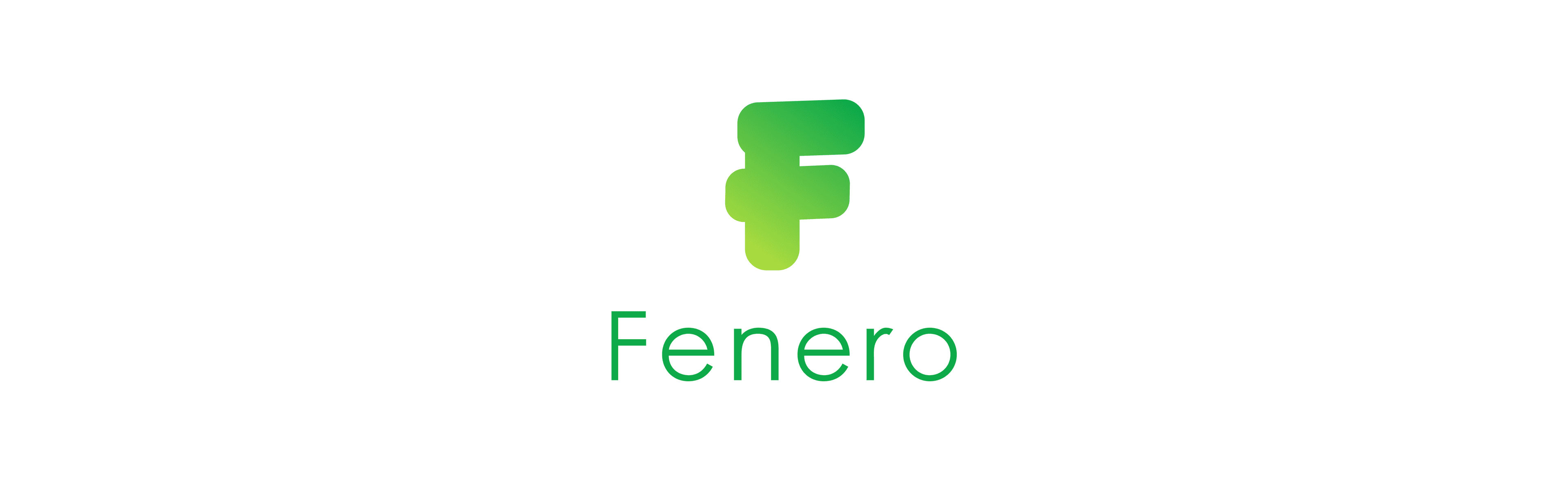 Logo for Fenero, featuring a stylized green "F" with a gradient effect. Below the icon, the company name "Fenero" is displayed in a modern, lowercase font. The design is set against a clean white background.